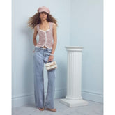 Pink Boucle Sleeveless Frill Trim Waistcoat