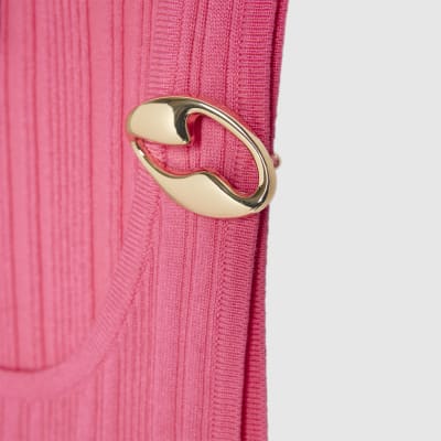 Pink Buckle Knitted Vest