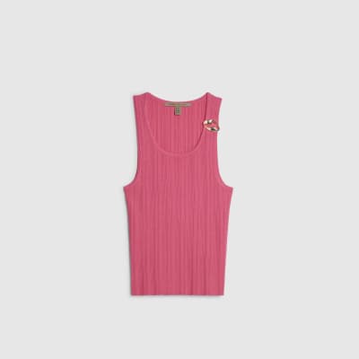 Pink Buckle Knitted Vest