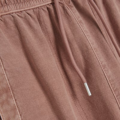 Pink Denim Elasticated Waist Joggers