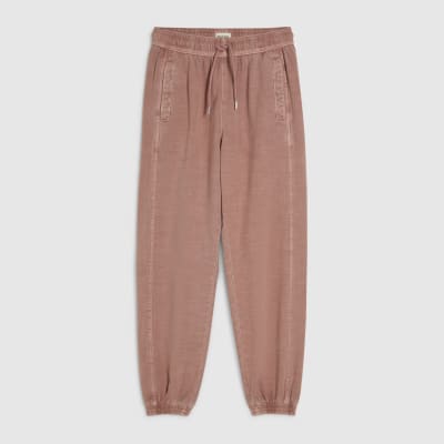Pink Denim Elasticated Waist Joggers