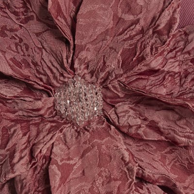 Pink Denim Sleeveless Flower Bandeau Top