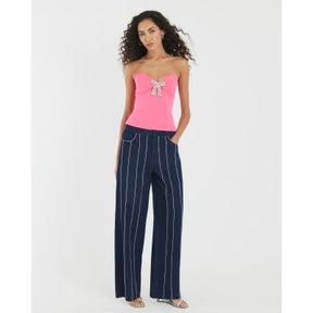 Pink Diamante Bow Bandeau Top