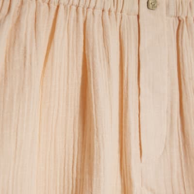 Pink Elasticated Cotton Shorts