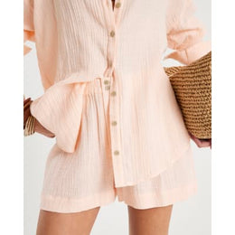 Pink Elasticated Cotton Shorts