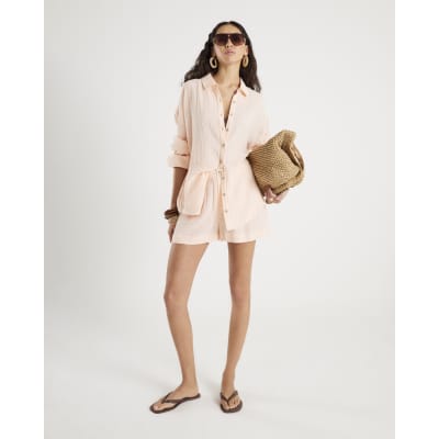 Pink Elasticated Cotton Shorts