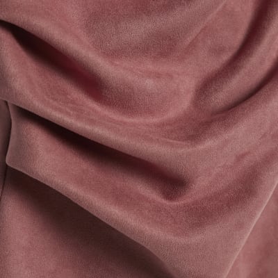 Pink Faux Suede Sleeveless Drape Top