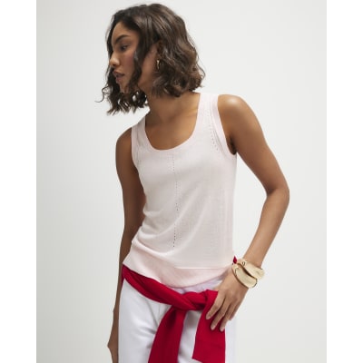 Pink Fine Knit Vest Top