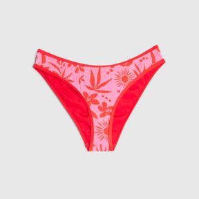 Pink floral High Rise bikini bottoms