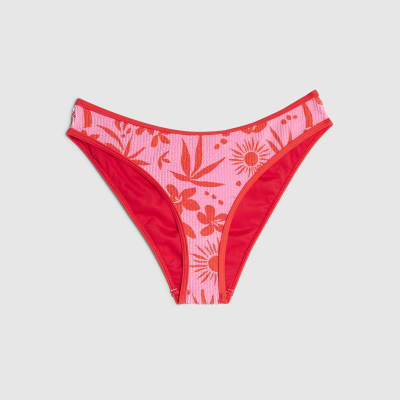 Pink floral High Rise bikini bottoms