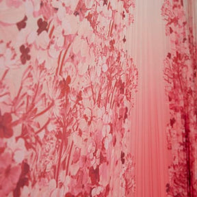 Pink Floral Long Sleeve Plisse Maxi Dress
