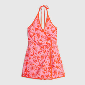 Pink Floral Print Sleeveless Playsuit