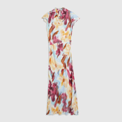 Pink Floral Tie Dye Column Dress
