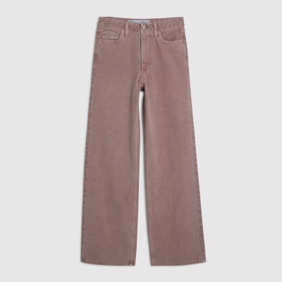 Pink High Waisted Relaxed Straight Jeans