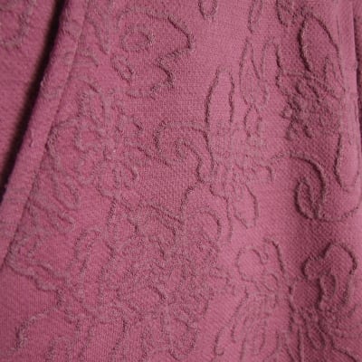 Pink Jacquard Wide Leg Trousers