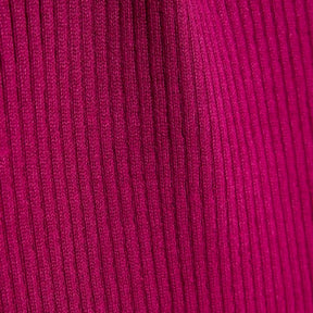Pink Knit Ribbed Roll Neck Top