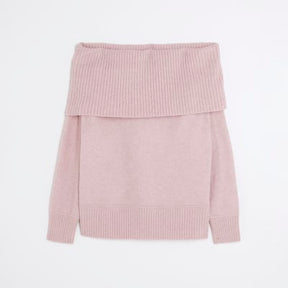 Pink Knitted Bardot Jumper