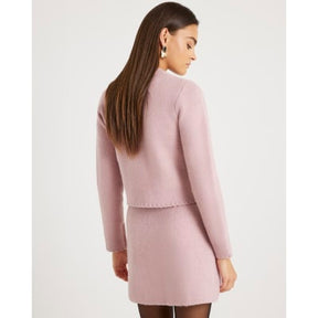 Pink Knitted Bow Front Cardigan