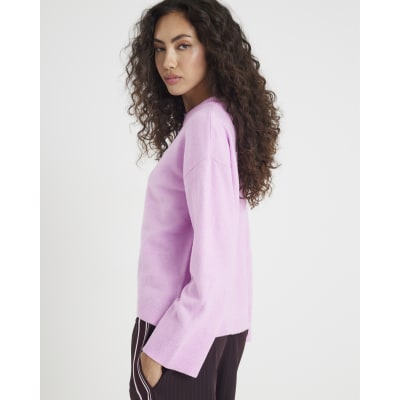 Pink Knitted Crew Neck Jumper