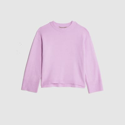 Pink Knitted Crew Neck Jumper