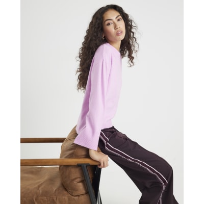 Pink Knitted Crew Neck Jumper