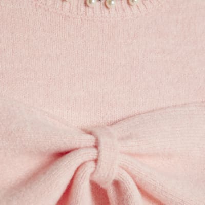 Pink Knitted Cut Out Shoulder Top