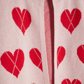 Pink Knitted Heart Cardigan