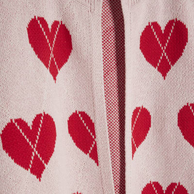 Pink Knitted Heart Cardigan