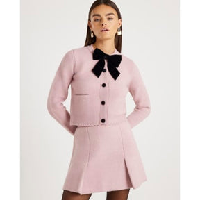 Pink Knitted Mini Skirt