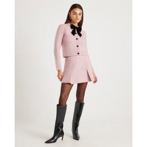 Pink Knitted Mini Skirt