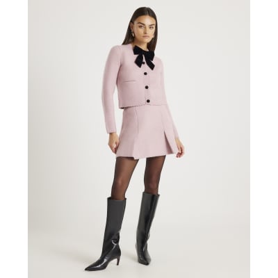 Pink Knitted Mini Skirt