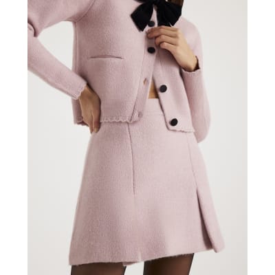 Pink Knitted Mini Skirt