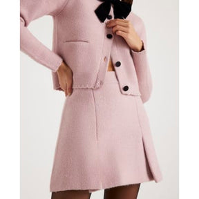 Pink Knitted Mini Skirt