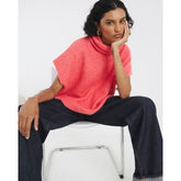 Pink Knitted Sleeveless Roll Neck Top