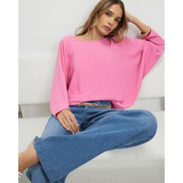 Pink Long Sleeve Batwing Top