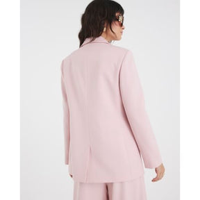 Pink Long Sleeve Double Breasted Blazer