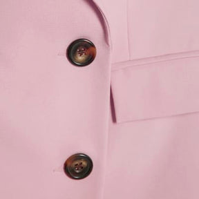 Pink Long Sleeve Double Breasted Blazer