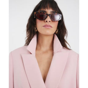 Pink Long Sleeve Double Breasted Blazer
