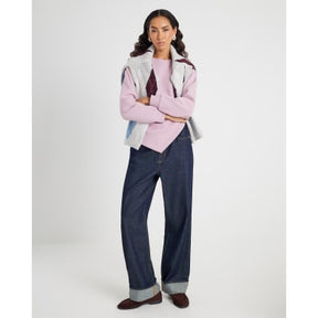 Pink Long Sleeve Draped Sweatshirt