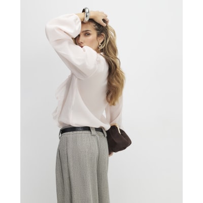 Pink Long Sleeve Frilled Shirt