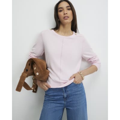 Pink Long Sleeve Knitted Top