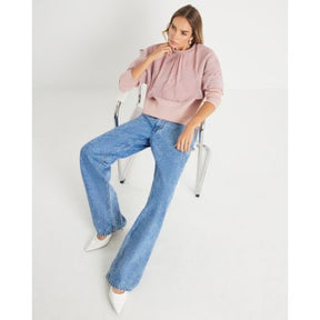 Pink Long Sleeve Studded Cape Sweatshirt