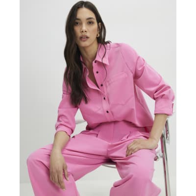 Pink Long Sleeve Tailored Shirt