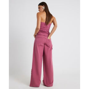 Pink Low Rise Baggy Wide Leg Jeans
