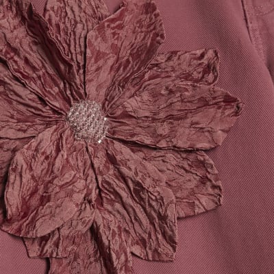 Pink Low Rise Baggy Wide Leg Jeans