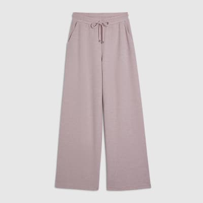 Pink Metallic Drawstring Wide Leg Trousers