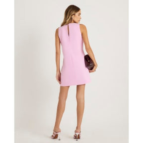 Pink Mini 3D flower shift dress