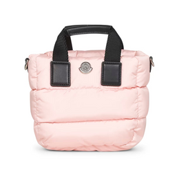 Pink Nylon Shoulder Bag with Leather Details