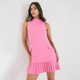 Pink Pleated Hybrid Mini Dress