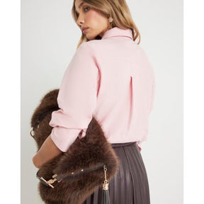 Pink poplin shirt with neck Tie